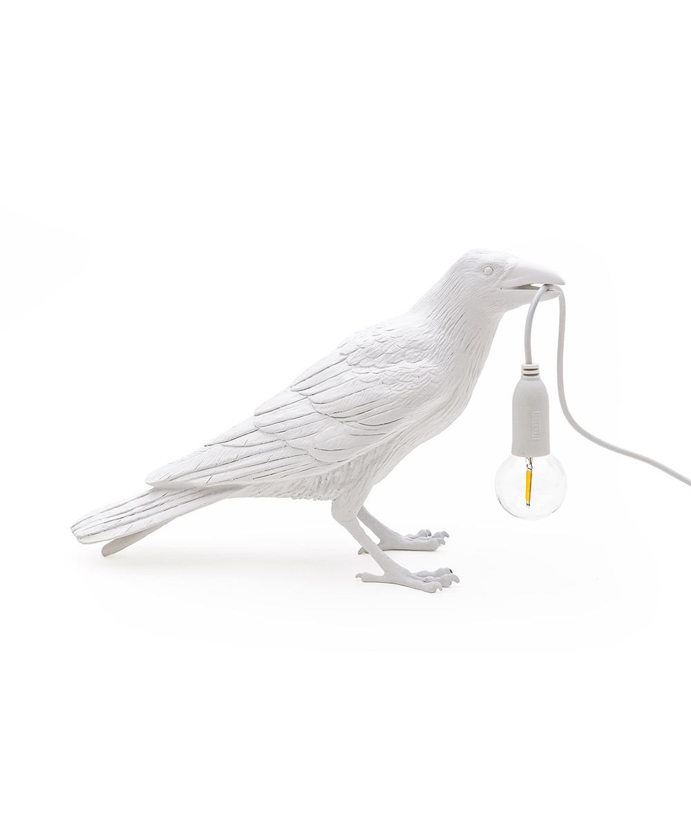 Image of Bird Lamp Waiting Tischleuchte Außen Weiß - Seletti bei Lampenmeister.ch